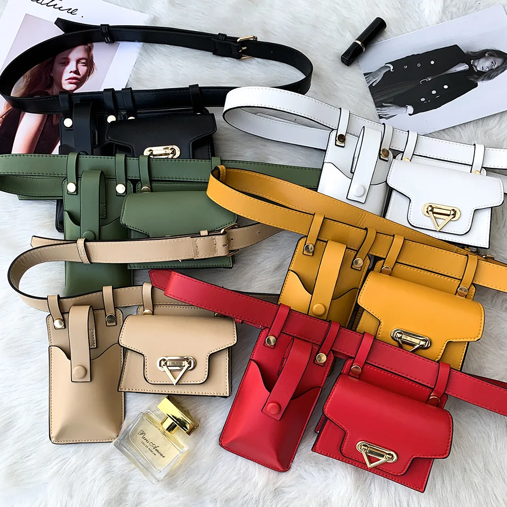 Fashion waist bag for women punk style 2-piece chest bag designer crossbody cute waist belt waist bag chest bag crossbody bag