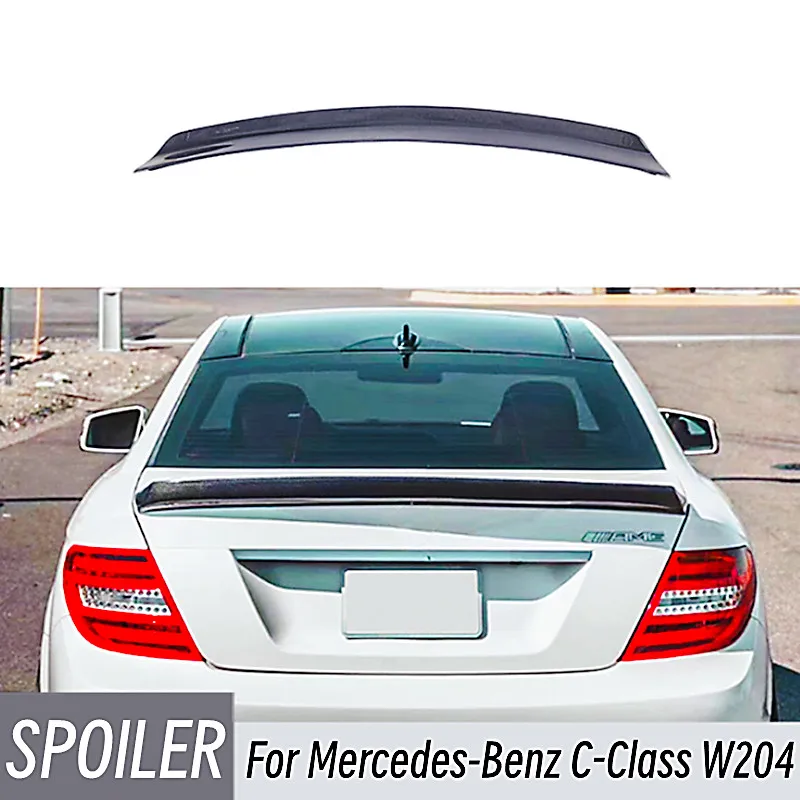 

Для Mercedes-Benz C-Class W204 C180 C200 C260 C300 C63 2007-2014, 4 двери купе, крышка багажника из углеродного волокна, крылья автомобильного спойлера