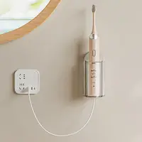 Wall Mount Electric Toothbrush Holder Space Saving Punch-Free Toothbrush Storage Rack Transparent Electric Toothbrush Base 2
