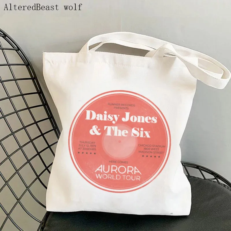 

Fashion Women Canvas Shoulder Bag Daisy Jones The Six Print Custom Ladies Shopping Bags Grocery Handbags Tote Books For Girls