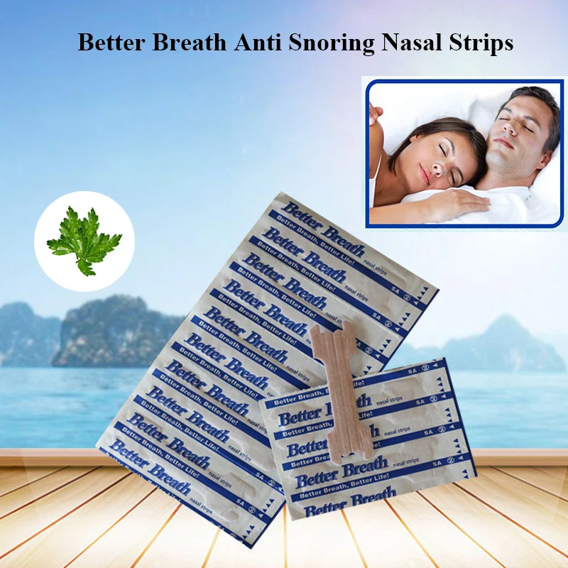 

100Pcs Better Breath Anti Snoring Nasal Strip Right Aid Stop Snoring Nose Patch Improve Sleep Easier Breathe Health Care