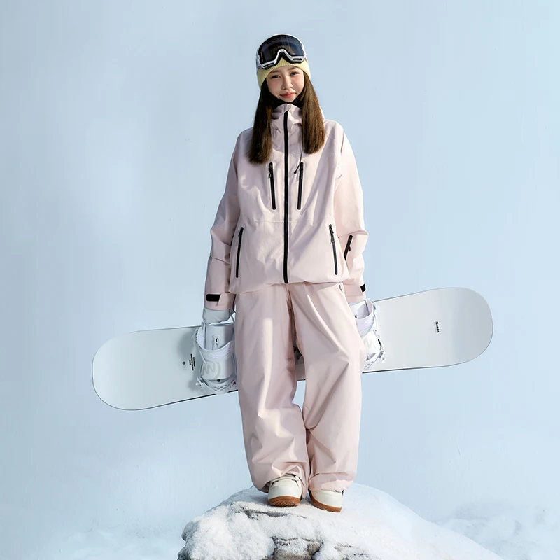 NANEND Ski Suit Women's Ski Suit Snowboard Double Board Waterproof Loose Full Press Glue 3L Snow Top