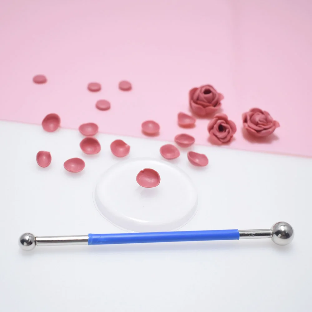 Polymer Clay Tool Mini Flower Petal Texture Make Stylus Ball Dotting Pen and Silicone Mat Recycle Use polymer clay tools