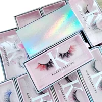 Nail BoxesPackaging Customize Logo Strips Eyelash Package Fluffy Natural Russian Lashes Cases Makeup Cluster Lash Packaging Bulk 1
