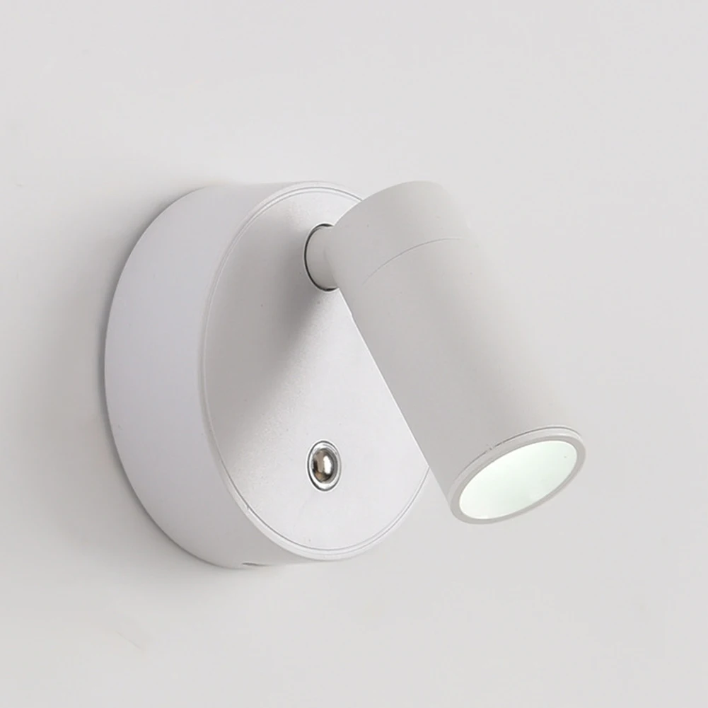 조절 가능한 벽 조명, USB 충전식 3W LED 벽 스콘스 조명, COB 따뜻한 조명, LED 벽 조명, 침실 거실용 백라이트