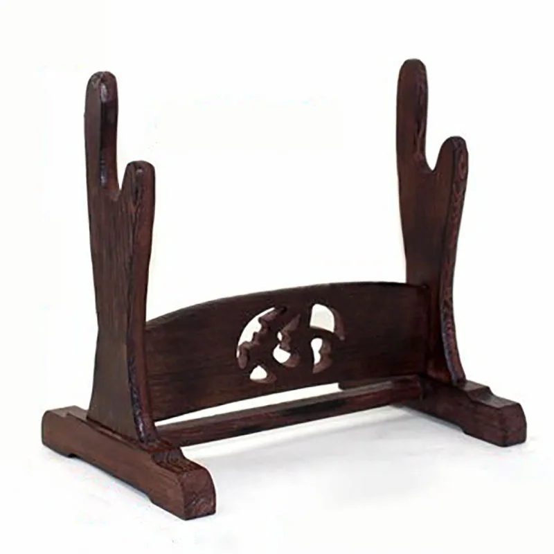 Double Layer Wooden Sword Holder, Samurai Blade Holder, Big Knife Holder, Solid Wood, Sword Base
