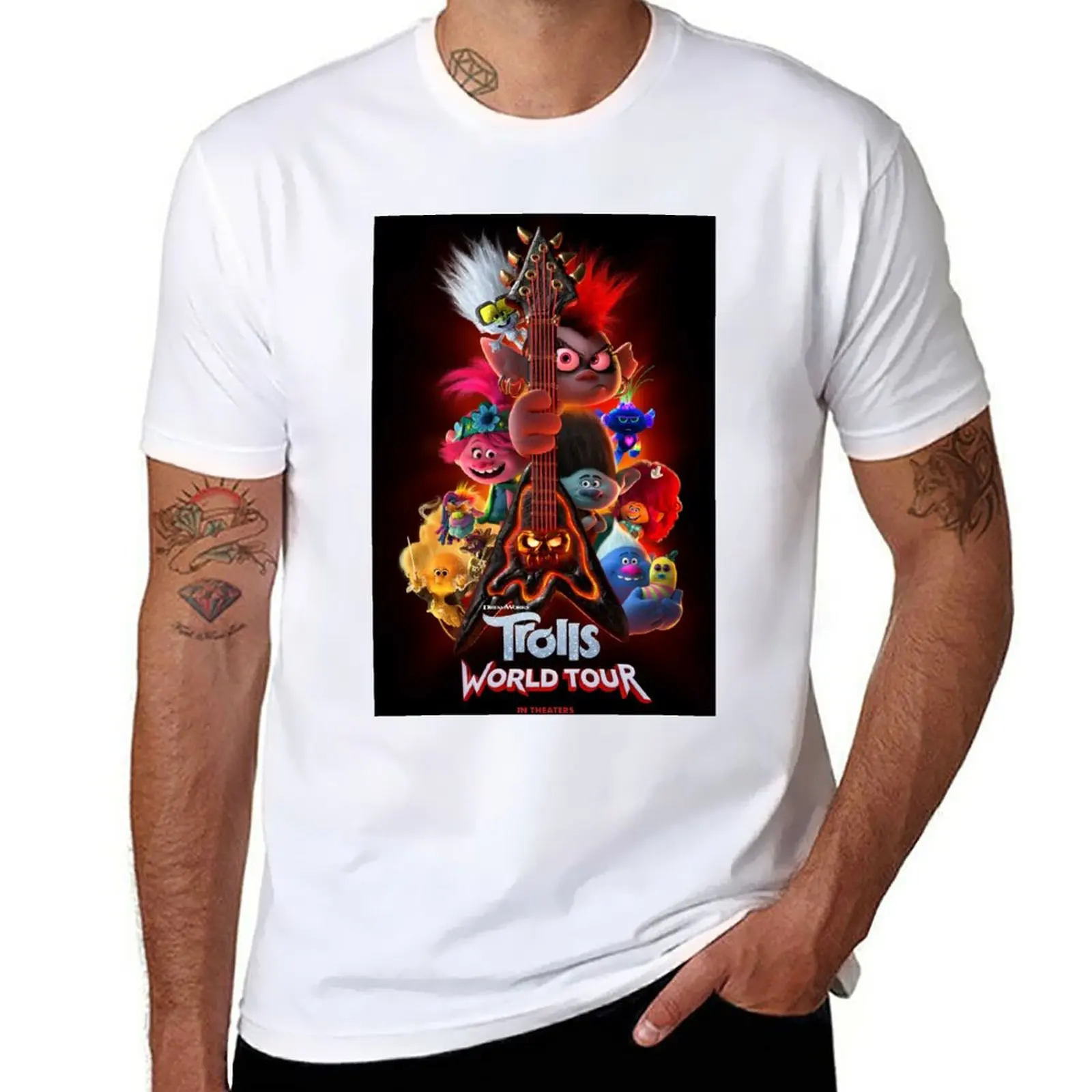 New Trolls World Tour T-Shirt T-Shirt Uomo Graphic T Shirt T Shirt Uomo Anime Mens Graphic T-Shirt Funny