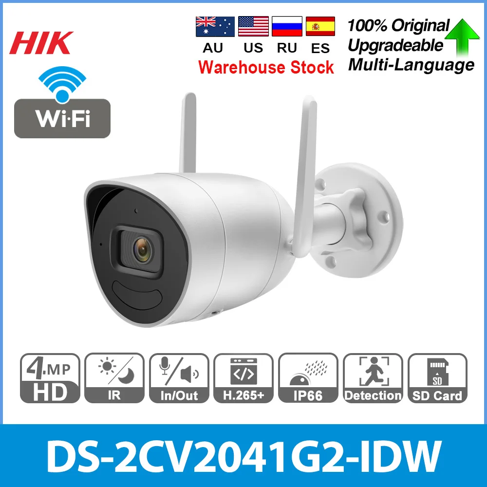 Hikvision 4Mp Ip Camara Wifi Ds-2Cv2041G2-Idw Wireless Outdoor 2-Way Audio Bullet Telecamere Di Sorveglianza Di Sicurezza Vigilancia