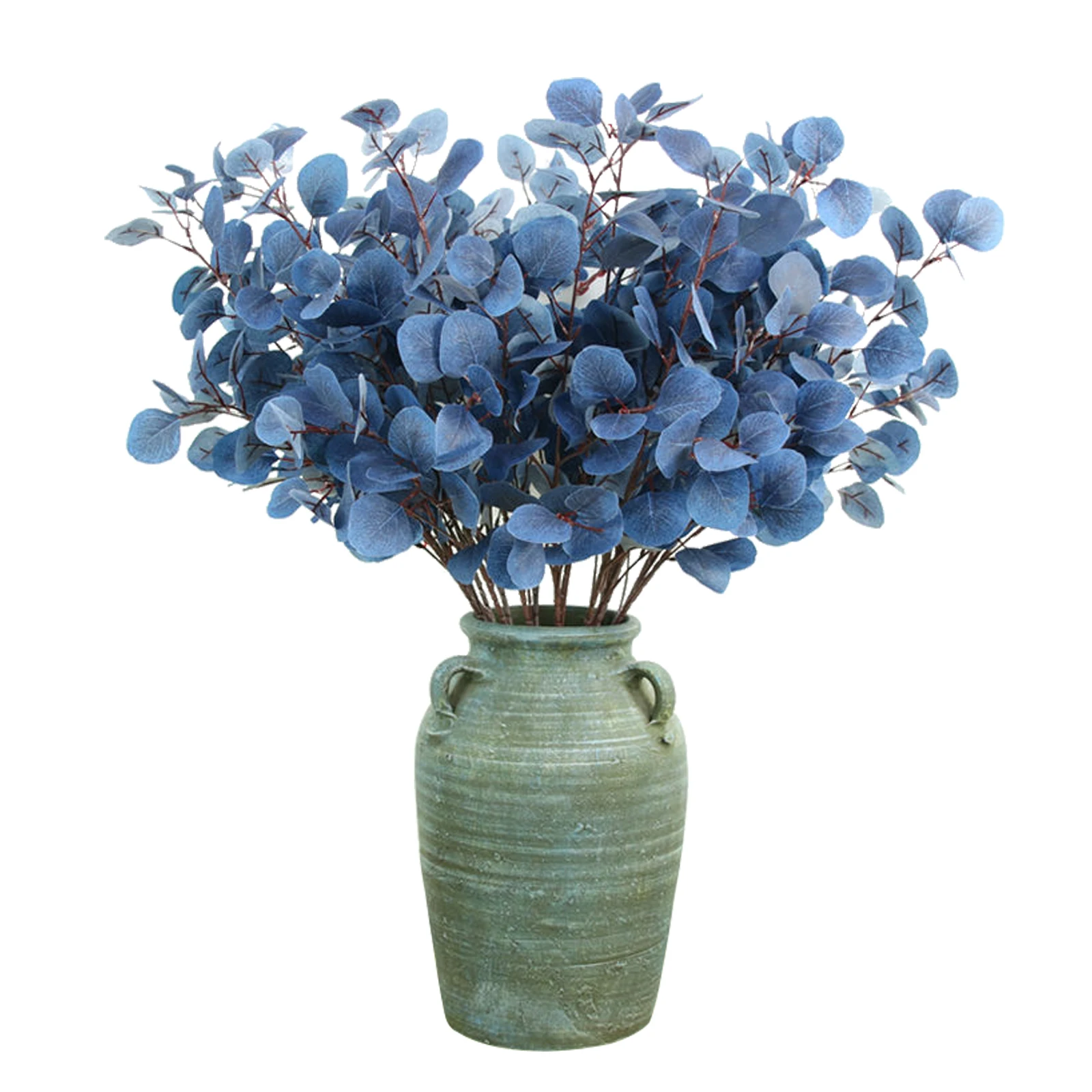 

Simulation Plant Leaf Flower Branch Creative Blue Eucalyptus Leaves Cuttings Home Room Decoration Fake Flowers Stem