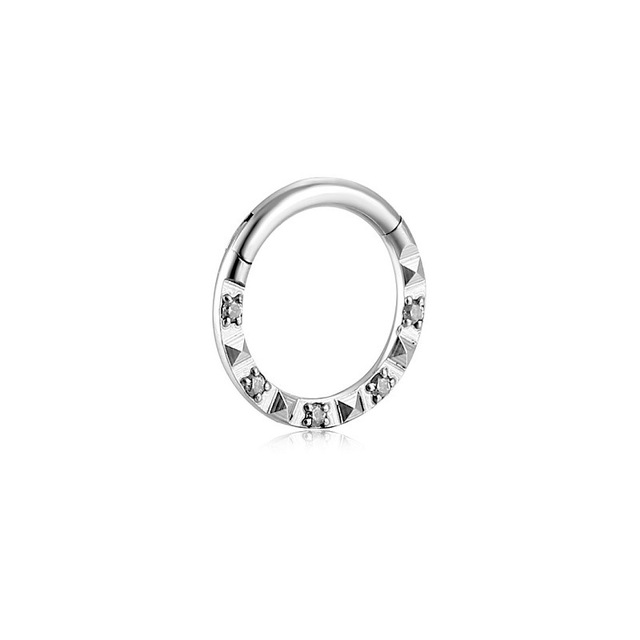 Nose Piercing Ring Hinged Segment Zircon Septum Piercing Clicker Opal Ear Cartilage Tragus Helix Lip Nariz Pircing Cuff Goth