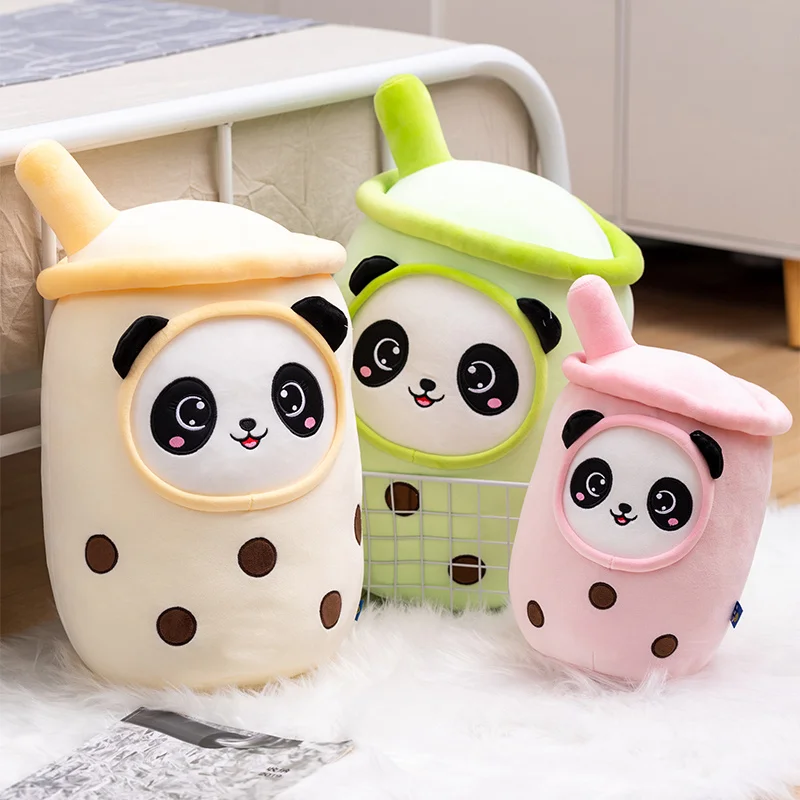 Cute Stuffed Animals Boba Milk Tea Plush Pillow Cushion Cartoon Food Throw Pillow Soft Kids Toys for Girls Kawaii Room Decor