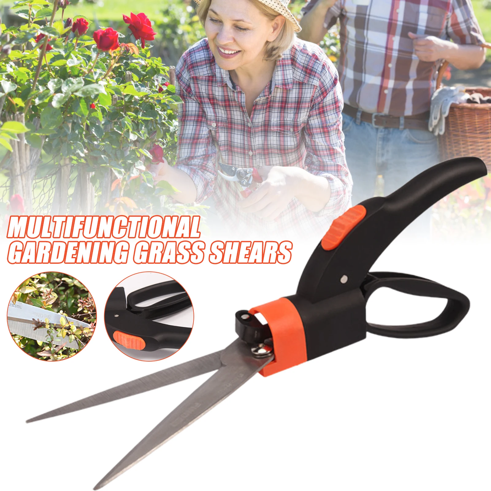 Garden Scissors Garden Pruner Shears Lawn Garden Mowing Shears 360 Degree Rotating Cutting Head Grass Shears For Edge Cutting