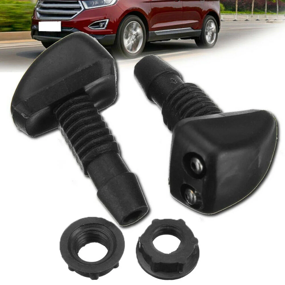 

2x Universal Car Front Windshield Windscreen Washer Jet Nozzles Water Fan Spout Cover Washer Outlet Wiper Nozzle Adjustment