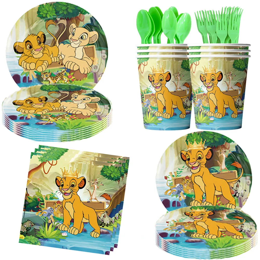 Set Stoviglie Per Feste Di Compleanno A Tema Animali - Piatti, Bicchieri, Tovaglioli E Tovaglia Per Bambini, 56 Pezzi - Foto 4