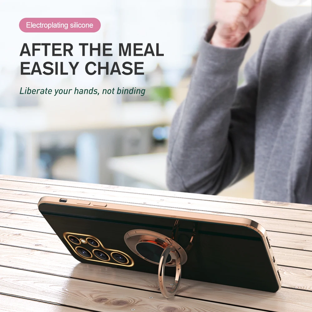 Automontierte magnetische Saughülle für Samsung Galaxy S23+ 5G Ringhalter Rückseite Samsun S24 Ultra S23 Plus_voghion.com