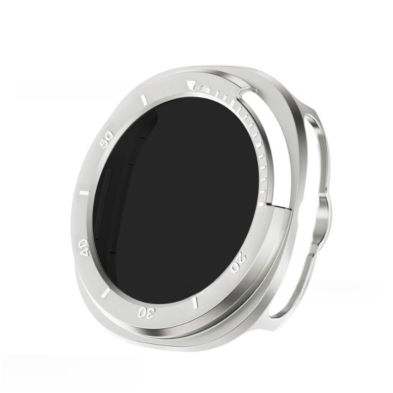 Enhanced Privacy Glass PC Case with Screen Protector Bumper for Galaxy Watch 8 Classic