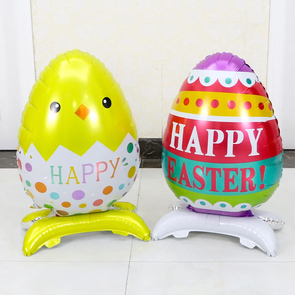 

2pcs 4D Easter Eggs Balloons for Table Decor Easter Decorations 2024 Happy Easter Spring Party Decoration Supplies