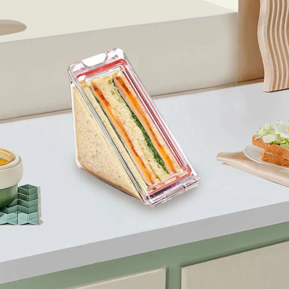 Triangle Sandwich Container Reusable Sandwich Wedge Boxes Leak-Proof Cake Cheesecake Container for Take Out