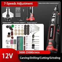 5000-25000r 12V Wireless Electric Drill Micro Rotary Tool Mini Grinder Battery Engraver Drilling Machine Chainsaw Chain Grinder 1