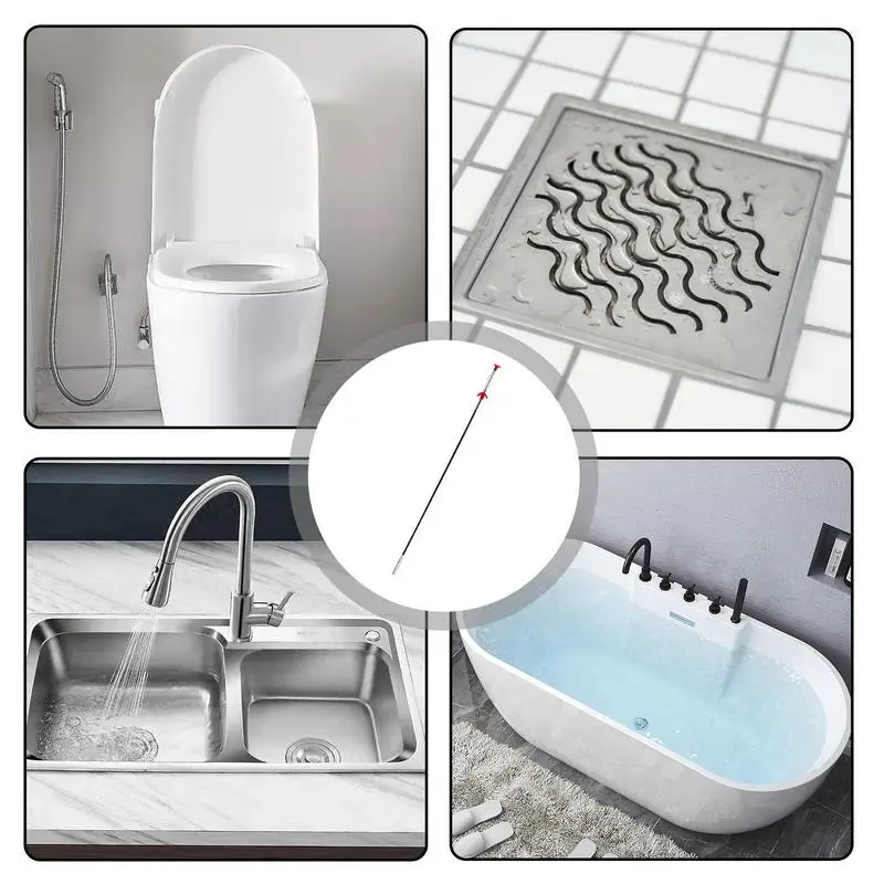 Sewer Unclogger Pipe Dredging Tool 4-Claw Drin Hose Unclogging Pickup Stick drain Unblocker Drain Reaching Assist Tool