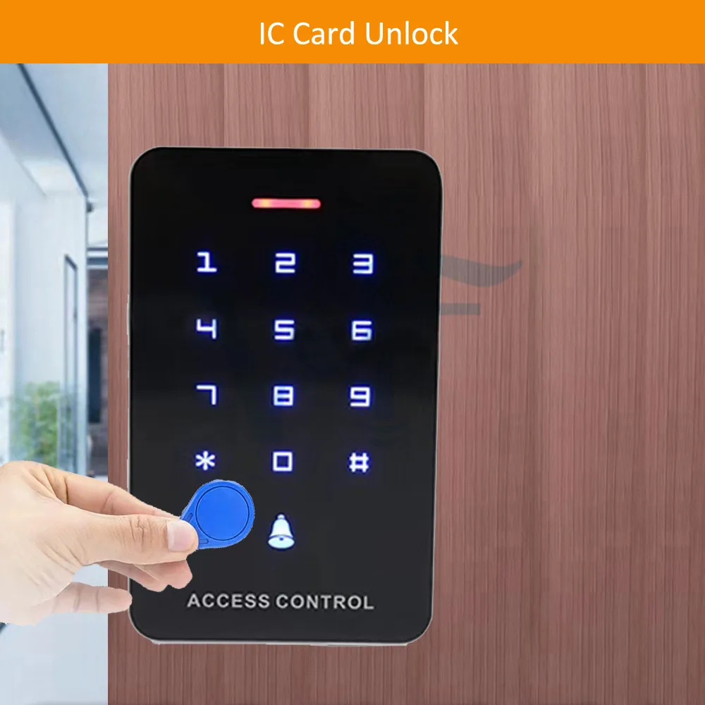 Touch Screen Single Door Access Controller 13.56Mhz IC Card Password Unlock Intelligent Building Intercom WG Reader 1000 Users