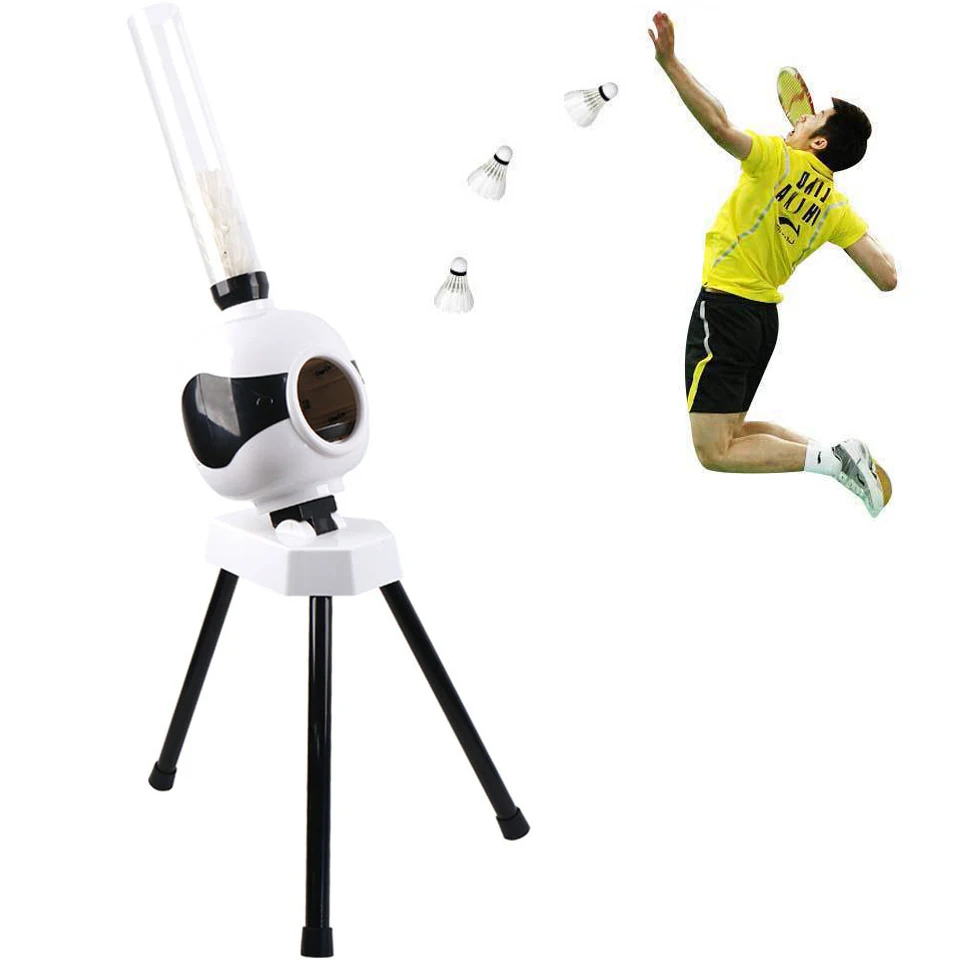 Machine de badminton - Machine automatique de badminton - Lanceur de volant  portable - Robot d'entraînement de badminton - Pour sports d'intérieur et  d'extérieur - Cadeau idéal pour les enfants : 