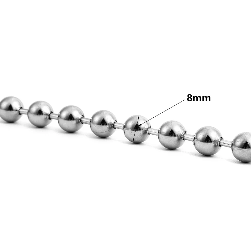 Pareto 25meters Silver Color 8mm Stainless Steel Bead Ball Chain for Custom Jewelry DIY Making