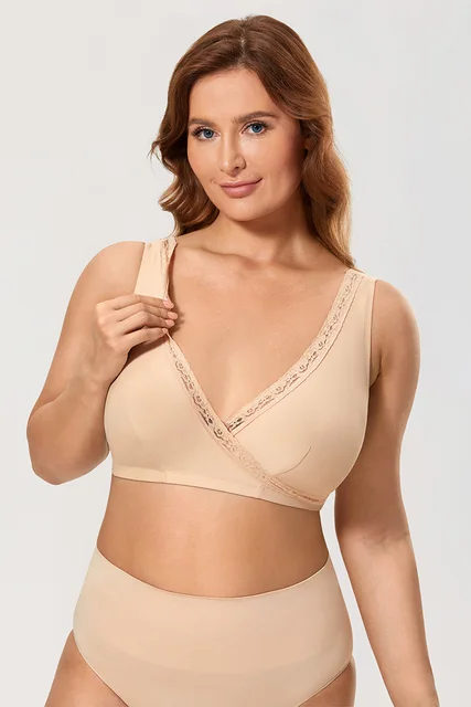 Wireless Plus Size Minimizer Sleep Unlined Full Coverage Lace Wirefree Bra  - Conseil scolaire francophone de Terre-Neuve et Labrador