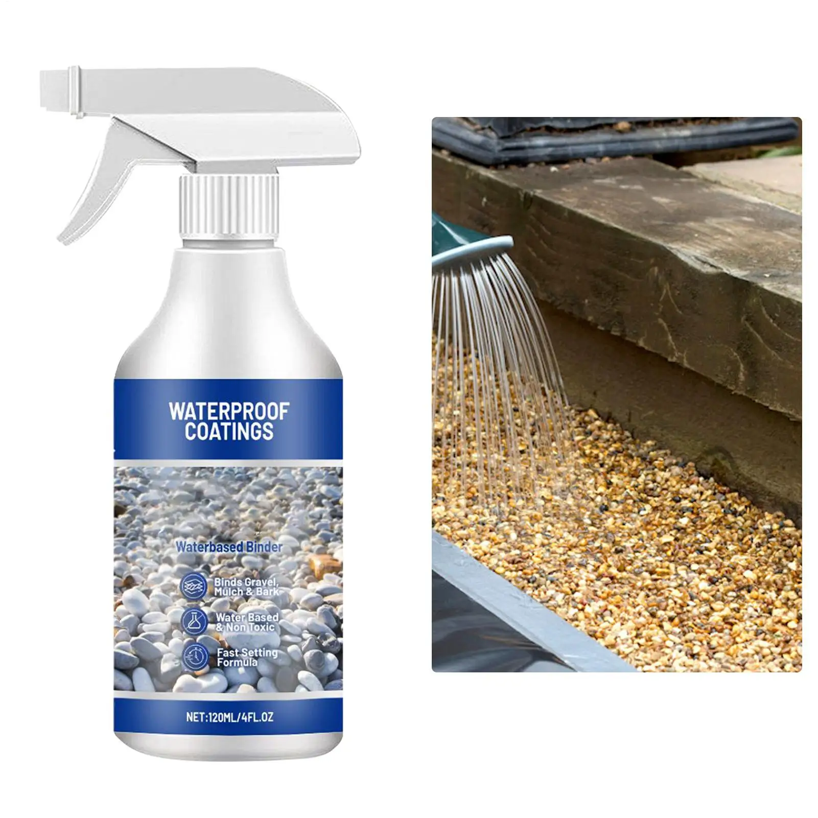 Mulch Glue For Rocks Sealer Adhesive Stabilizer Waterproof Fast Drying Spray For Outdoor Yard Playground Patio Backyard 120ml