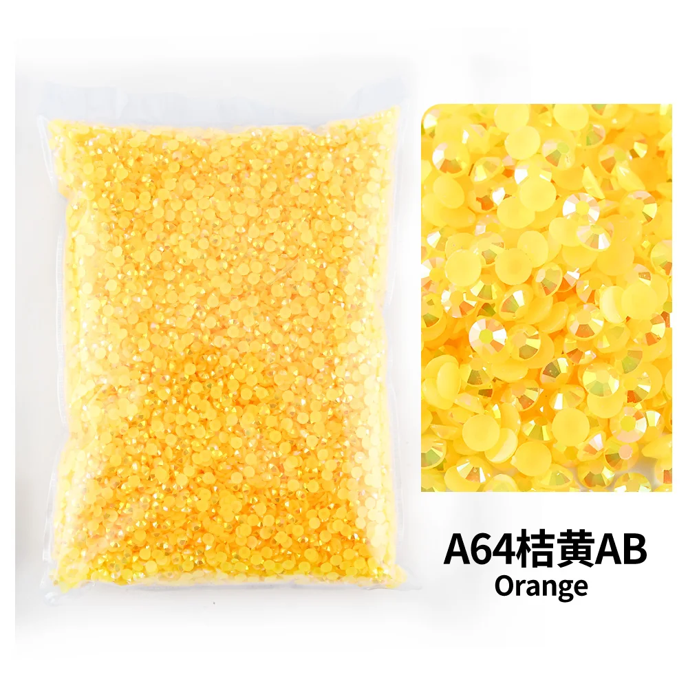 Bulk Wholesale Jelly Color AB Transparent Faceted FlatBack Resin Rhinestones for Nail Art & Garment Decoration