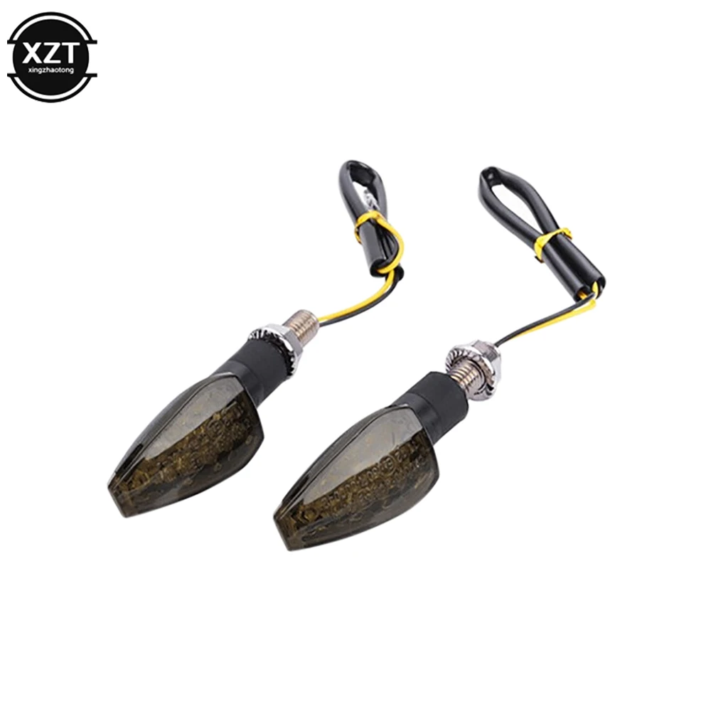 2pcs/set Universal Motorcycle LED Turn Signals Light Long Short Turn Signal Indicator Lamp Lights Blinkers Flashers Accessories, auto led light