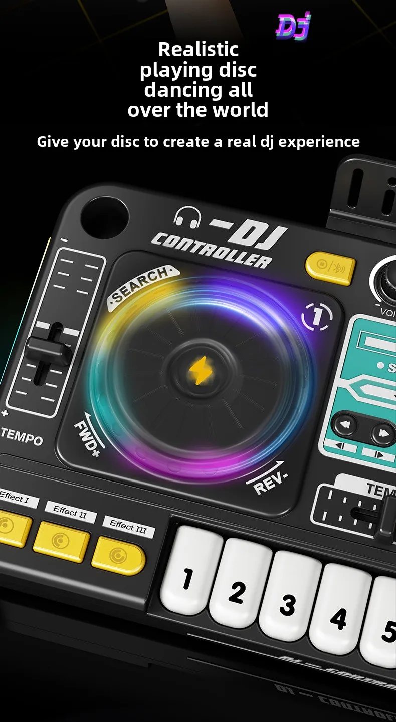 Multifunctional Simulation Dj Player Controller Electronic Dj Mixer Organ Musical Instruments With Microphones 13 Multifunctional Simulation Dj Player Controller Electronic Dj Mixer Organ Musical Instruments With Microphones