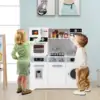 Kids Play Kitchen Toy Set w/ Water Dispenser Sink Faucet Microwave Oven Utensils 4