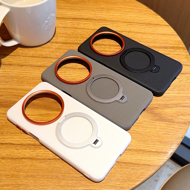 Luxury PU Leather Rotating Stand Case with Magsafe and Magnetic Shockproof Cover