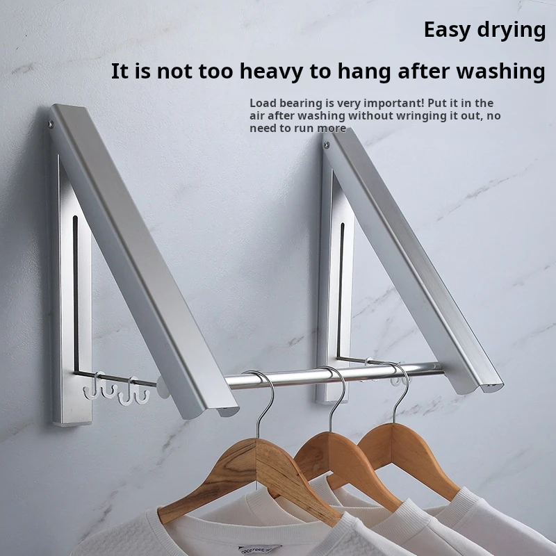 Clothes Drying Rack Wall Mounted Laundry Racks for Drying Clothes Aluminum Foldable Space Saving Clothes Hanger 3