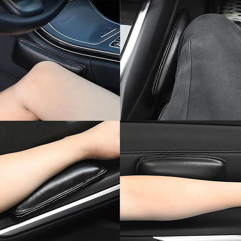 자동차 센터 콘솔 무릎 다리 팔꿈치 쿠션 패드, 부드러운 가죽 자동 팔걸이 발 무릎 레깅스 커버, 허벅지 지지대 탄성 베개