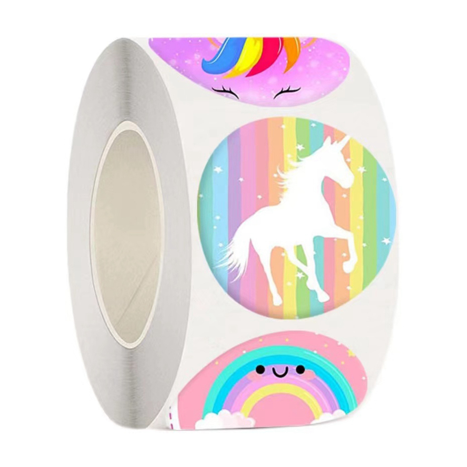 100pcs Cartoon Unicorn Animal Stickers for Kids Reward Teacher Encouragement Student Stationery Decor Labels