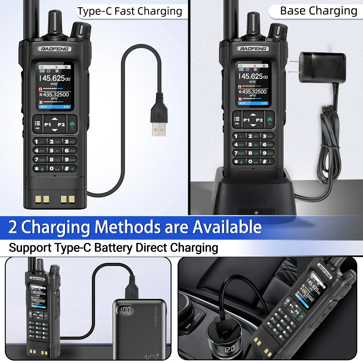 BAOFENG UV-32 GPS Walkie Talkie Multi Band 10W Bluetooth Phone APP Programming 1000CH Type-C Long Range Upgraded UV-5R Ham Radio 5