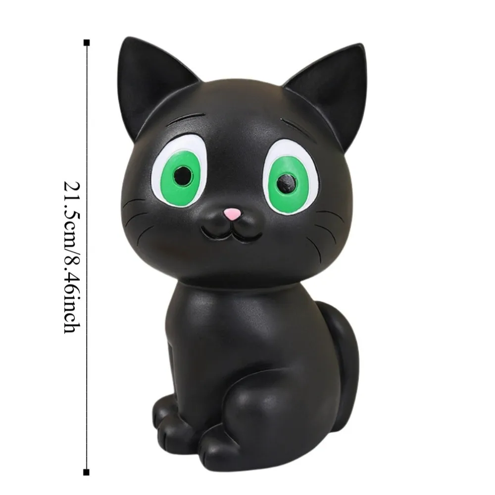 Anti Drop Black Cat Piggy Bank Savings Tank Large Capacity Cartoon Cat Money Boxes Decorative Model Cat Model Piggy Bank