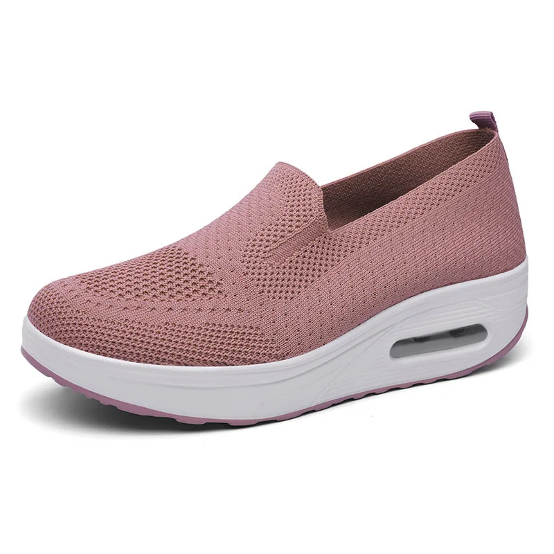 

Women Fashion Vulcanized Sneakers Platform Solid Color Flat Ladies Shoes Casual Breathable Wedges Ladies Walking Sneakers