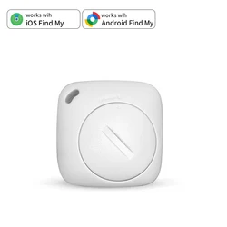 Bluetooth Smart GPS Tag - Mini Tracker for Keys, Pets, and Luggage (White Dual System)