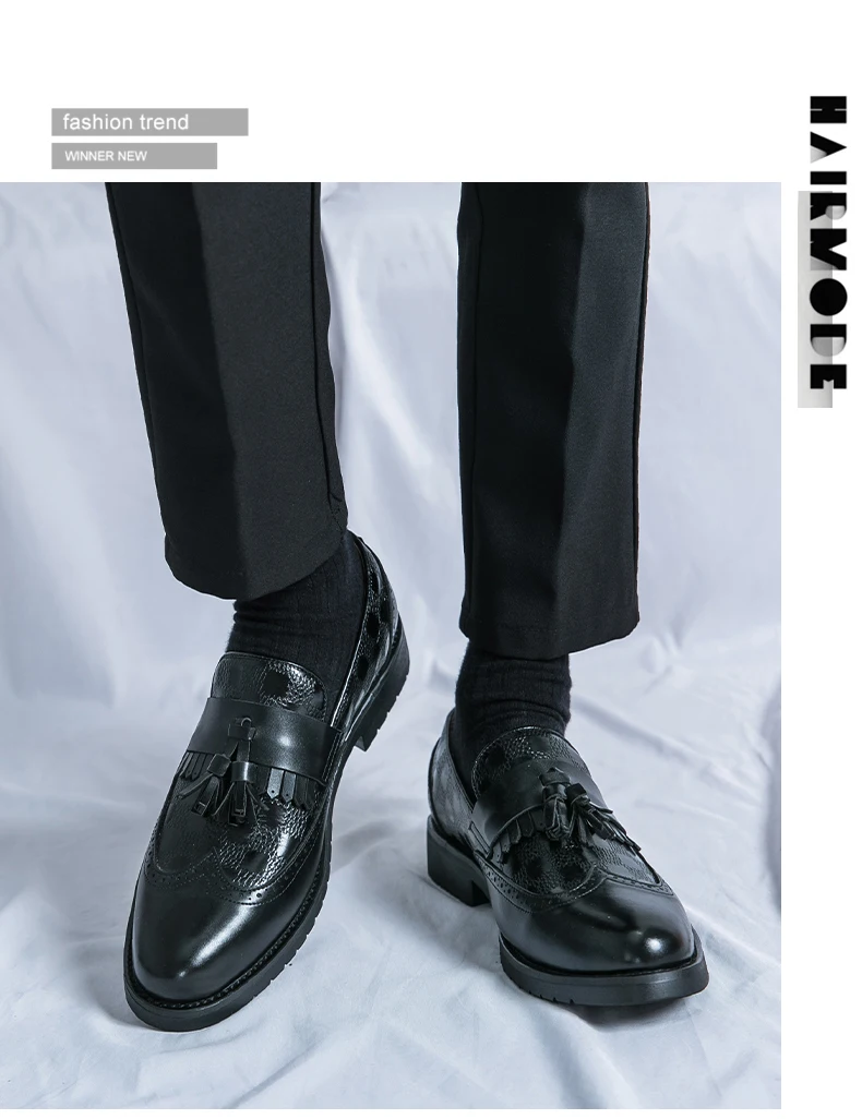 Luxus Männer Leder Schuhe Hohe Qualität männer Schuhe Mode Oxford Hochzeit Männer Kleid Quaste Faulenzer Gentleman Büro Party Schuhe – Detail 11