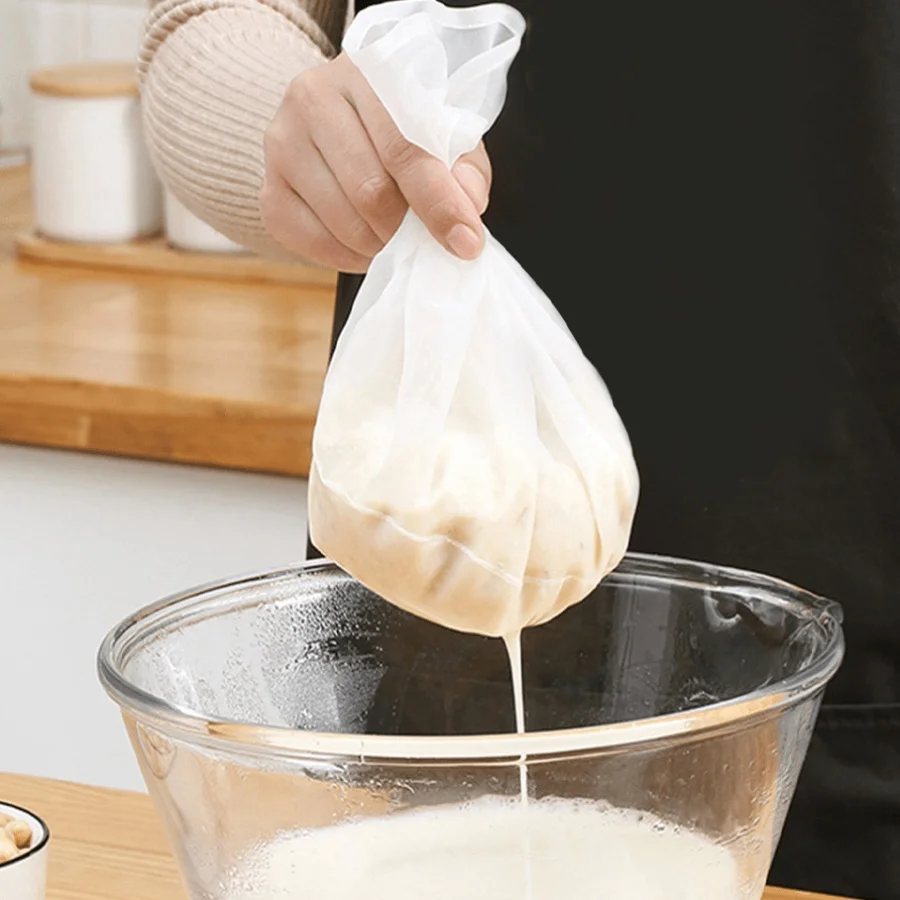Reusable Cheese Cloth Bags-Fine Mesh Strainer for Yogurt,Juice,Coffee-Food-Safe Gauze Filtering Bags-Kitchen Cooking Accessory