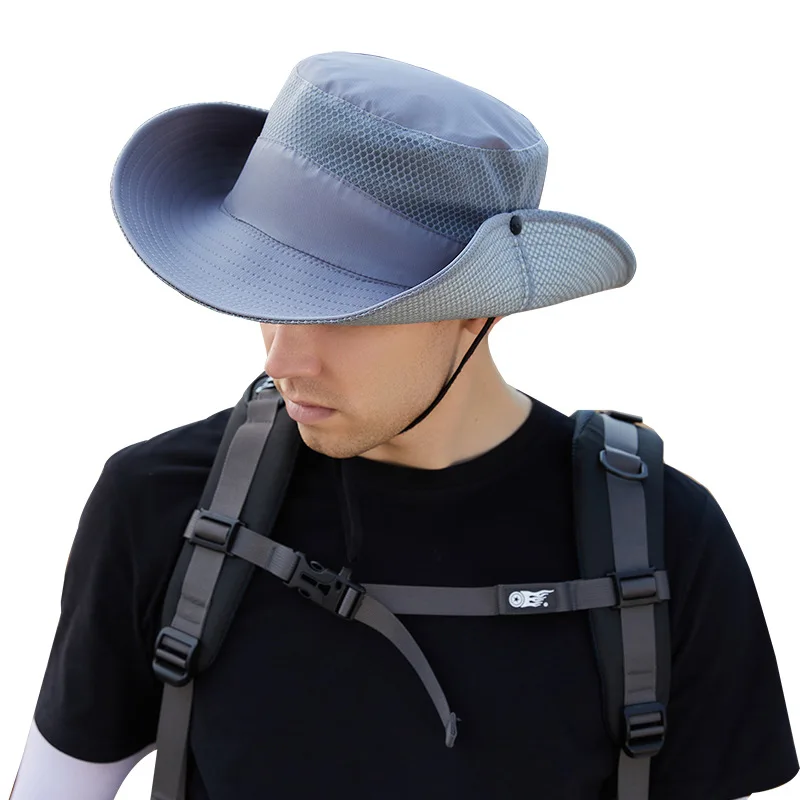 Breathable Sun Hats for Men Women Outdoor Fishing Cap Wide Brim Anti-UV Beach Caps Bucket Hat Summer Hiking Camping