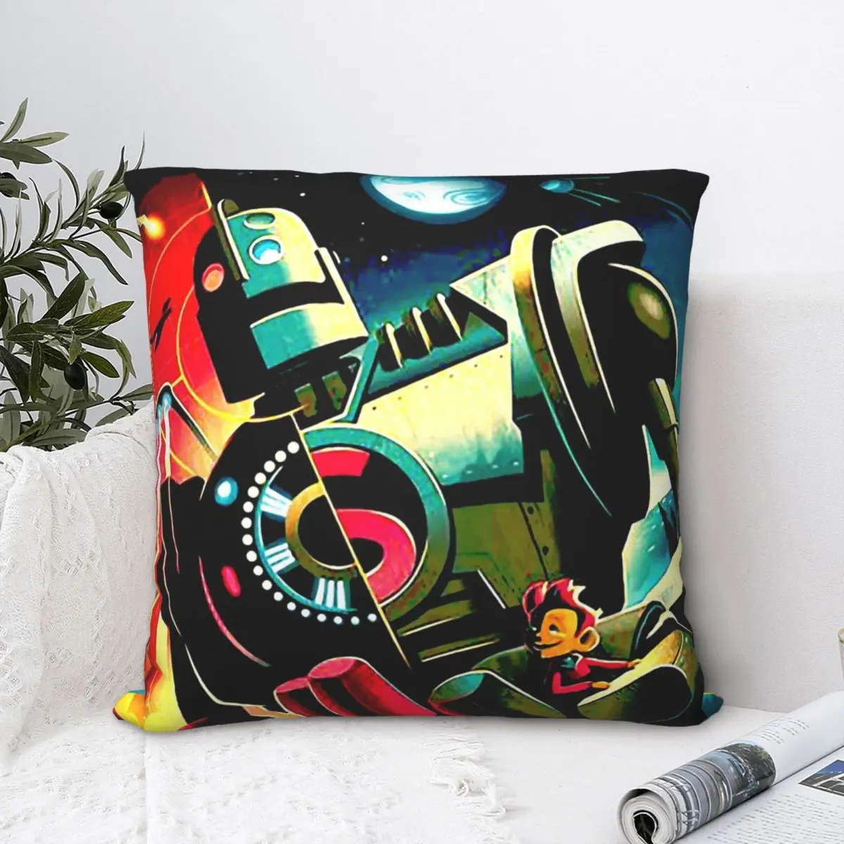 

Iron Giant SUPERHERO Throw Pillow Case Backpack Cojines Covers DIY Printed Reusable Chair Decor