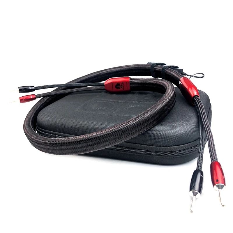 

1pcs Redwood Center Speaker Cable 1000 Series Silver Y Spade Plug / Banana Plug HiFi Audio Speaker Cable with 72V Battery