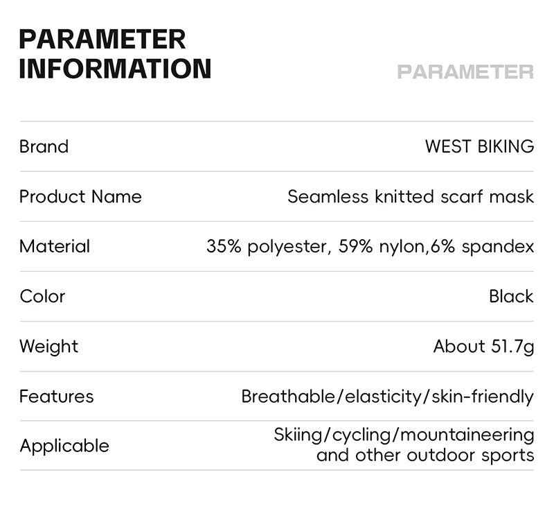 Description Picture 5 of itemWESTBIKING Thermal Windproof Cycling Mask Knitted Neck Warmer Winter Running Hiking Skiing Cap Bicycle Face Cover Cycling Scarf