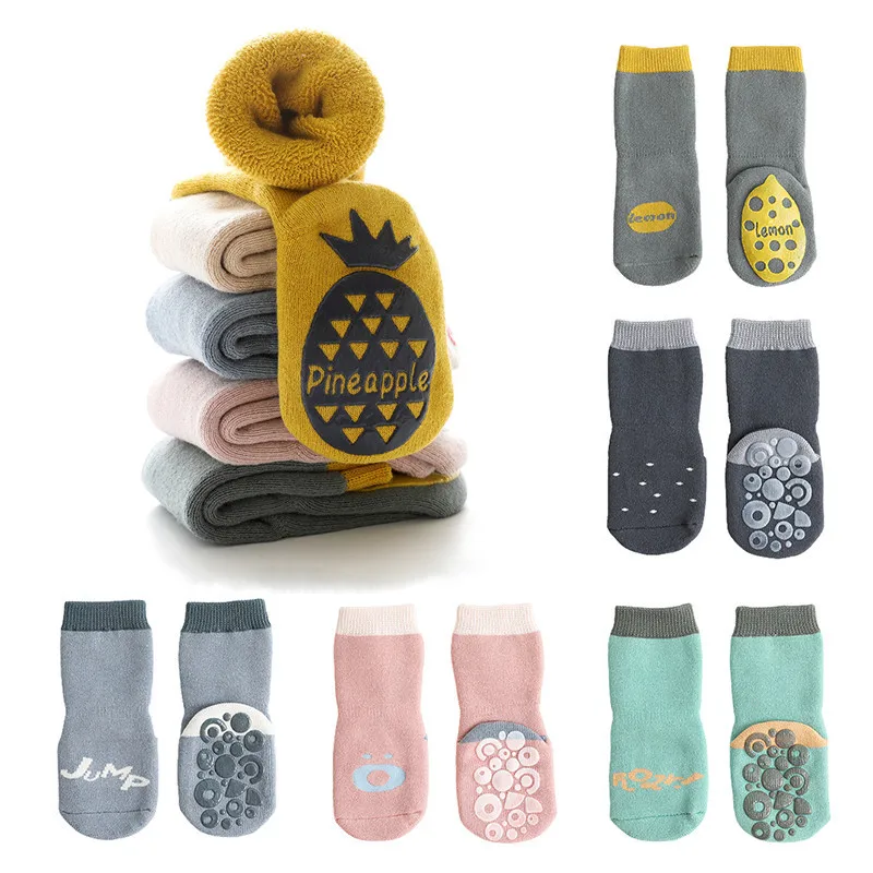 

Children Floor Socks Toddler Non-slip Winter Thickened Baby Socks Soft Breathable Sole Sock Shoes For Baby Boys Girls 0-5 Years