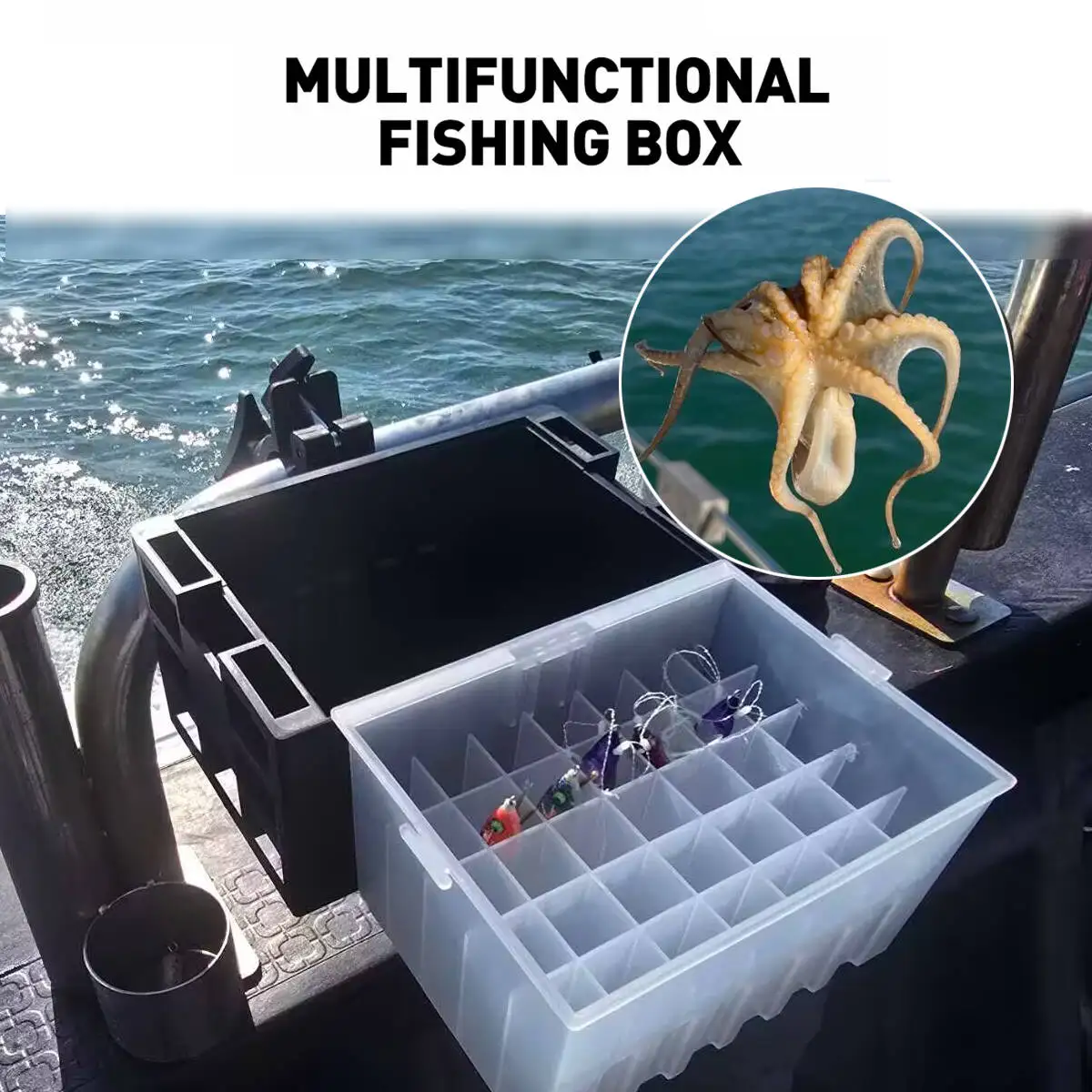 Fishing egi box conectted to the boat easy carry fishing tackle box Fishing egi holder