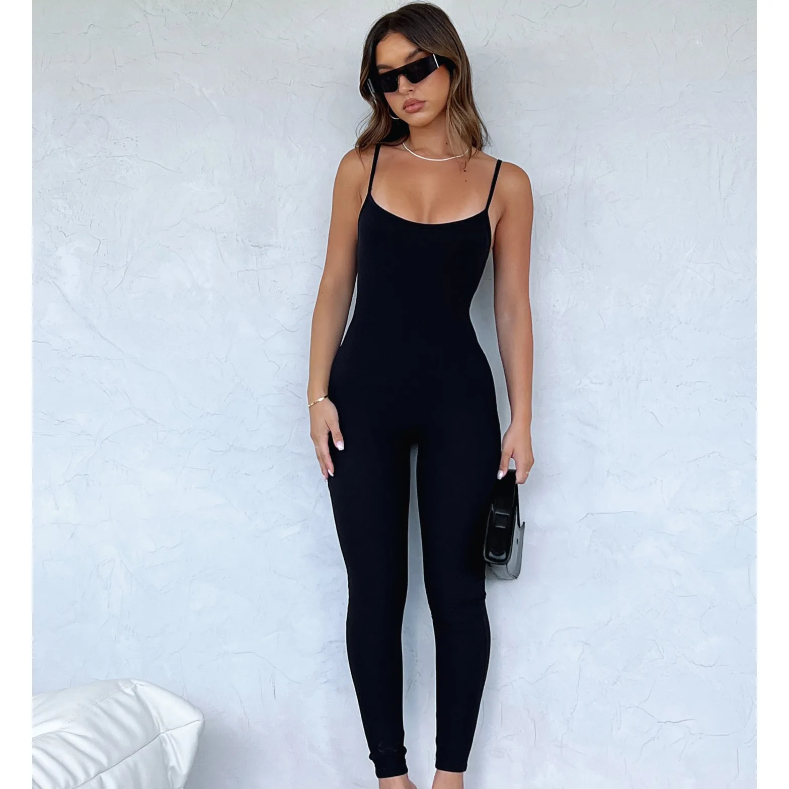 Fashion Jumpsuits for Women Suspenders Off Shoulder Sleeveless Pencil Pants Sports Workout Wear Casual Streetwear Party Clubwear